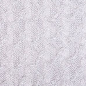 White Butterfly Patterened Fabric With Lurex