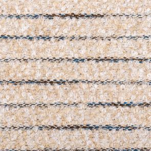 Beige-White-Black Striped Boucklee Knitted Fabric
