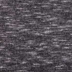 Black/White Melange  Brushed Single Jersey Fabric