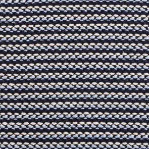 Navy-Blue-White Striped Knitted  Fabric