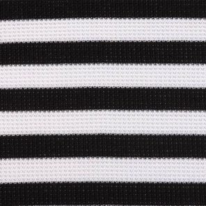 White-Black Piquee Striped Knitted Fabric