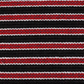 Black-White-Red Striped Chenille  Fabric