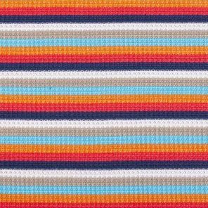 White-Orange-Turquoise-Red Striped Piquee Knitte Fabric