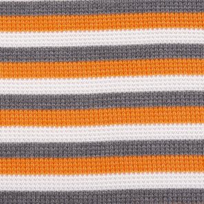 White-Orange-Grey Piquee Knitted Fabric