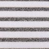 White With Gold Lurex And Black Stripes Knitted Fancy Fabric