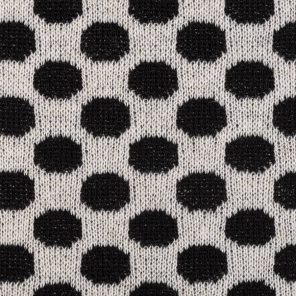 White-Black Polka Dots Knitted Jaquard Fabric