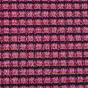 Pink-Black Check With Bouckle Yarns Fancy Knitted Fabric