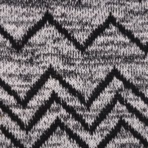 Black-White Knitted Fabric With Zig-Zag Deseign