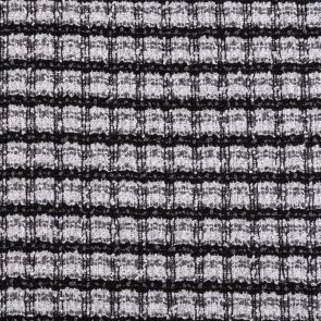 Black-White-Grey Bouckle Le Jaqard Knitted Fabric