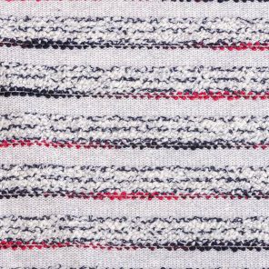 Navy-White-Red Bouckle Striped Knitted Fabric
