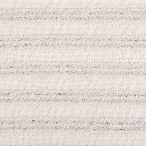 White-Ecru-Navy Bouqle Striped Knitted Fabric