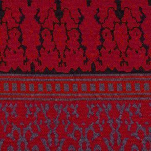 Black-Grey-Red Jaquard Knitted Fabric